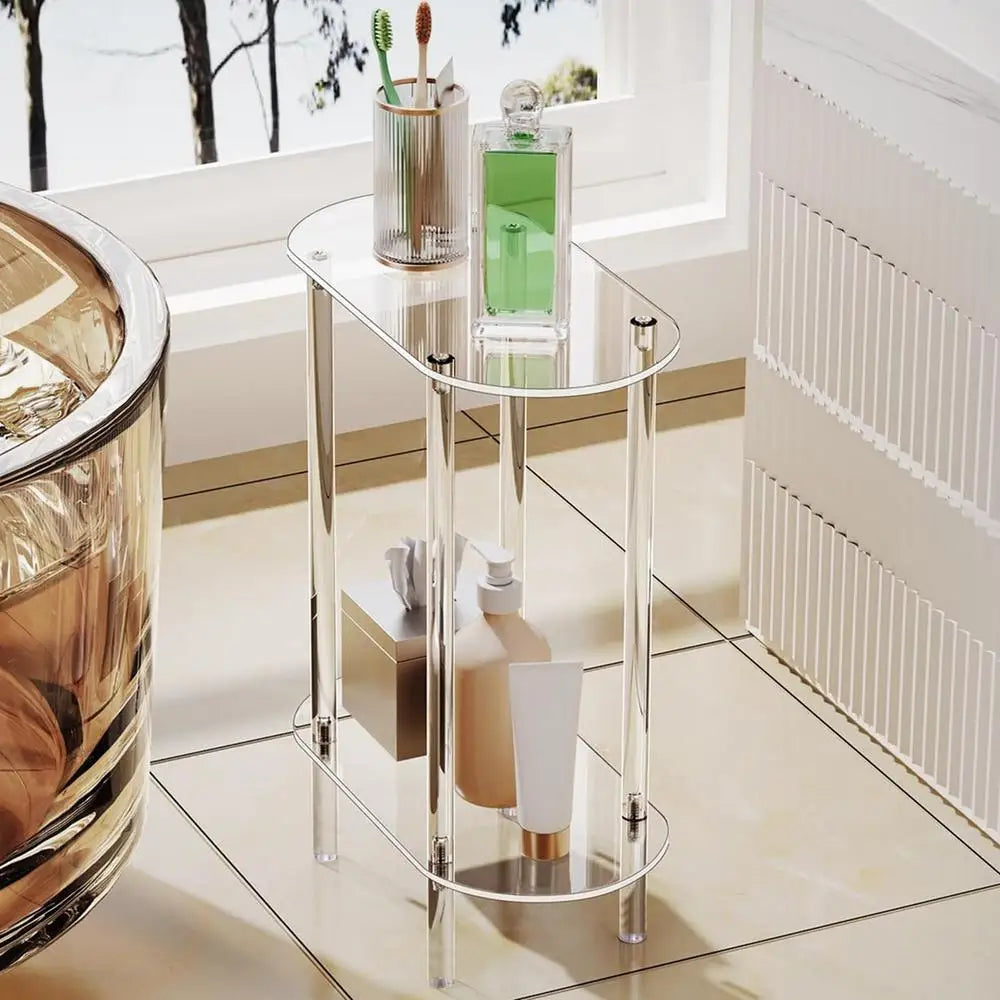Sofa Table Side Transparent Tea Tables Auxiliary Table Acrylic Storage Cabinet Nightstands Acrylic Coffee Table For Home Decor by HARMONYA STORE