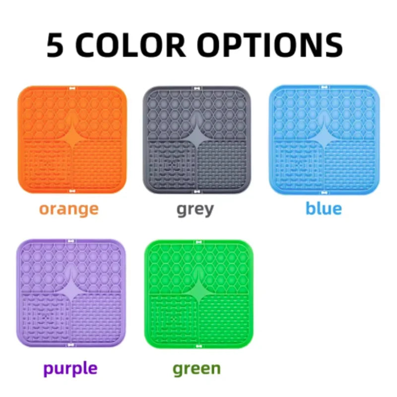 Pet Lick Silicone Mat Dogs Pet Slow Food Plate for Dog Bathing Distraction Silicone Dog Sucker Food Training Dog Feeder Supplies by HARMONYA STORE