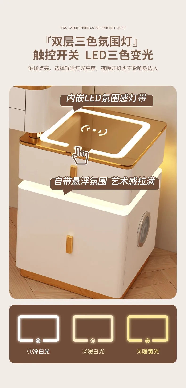 Modern Minimalist Dressing Table Woman Makeup Desk Bedroom Wireless Charging Bedside Table Mirror Stool Comfortable Furniture by HARMONYA STORE