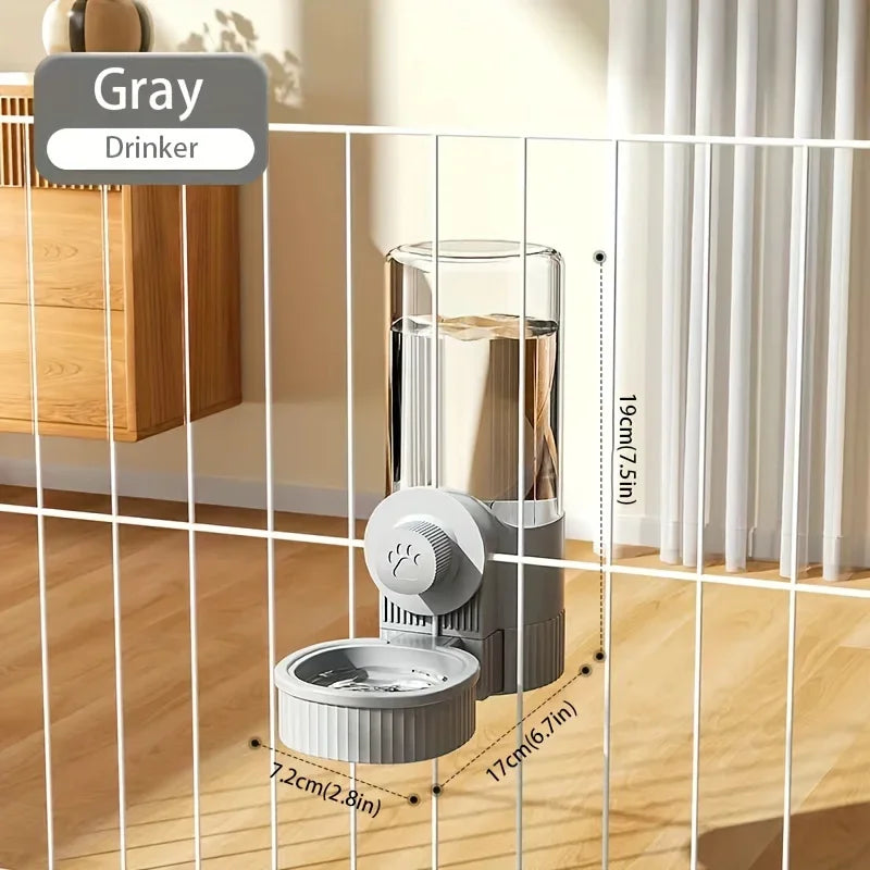 new tepy Hanging Automatic Pet Food Feeder/Water Dispenser, Gravity Cat Auto Feeder Waterer Set With Container Bowl For Cage by HARMONYA STORE