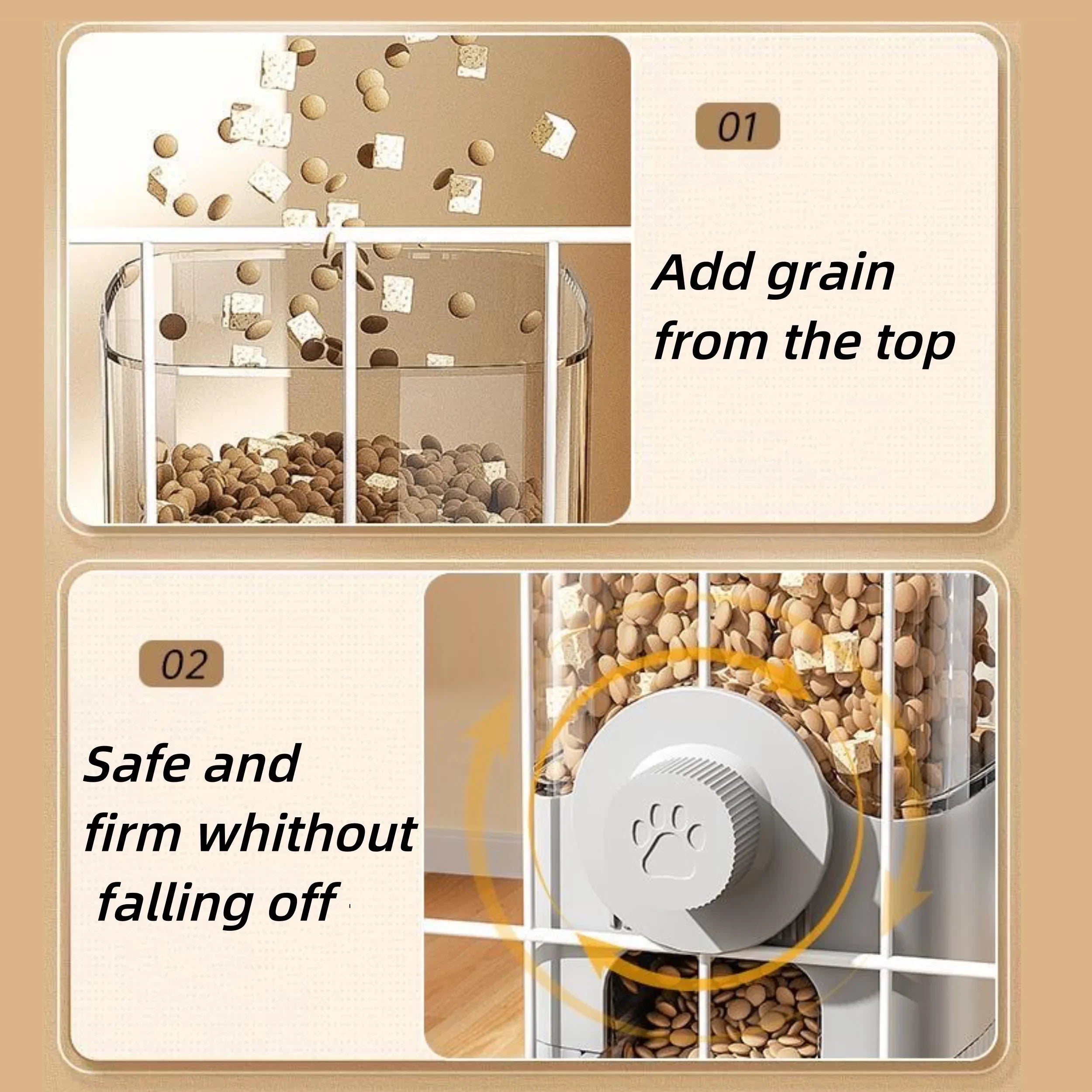 new tepy Hanging Automatic Pet Food Feeder/Water Dispenser, Gravity Cat Auto Feeder Waterer Set With Container Bowl For Cage by HARMONYA STORE
