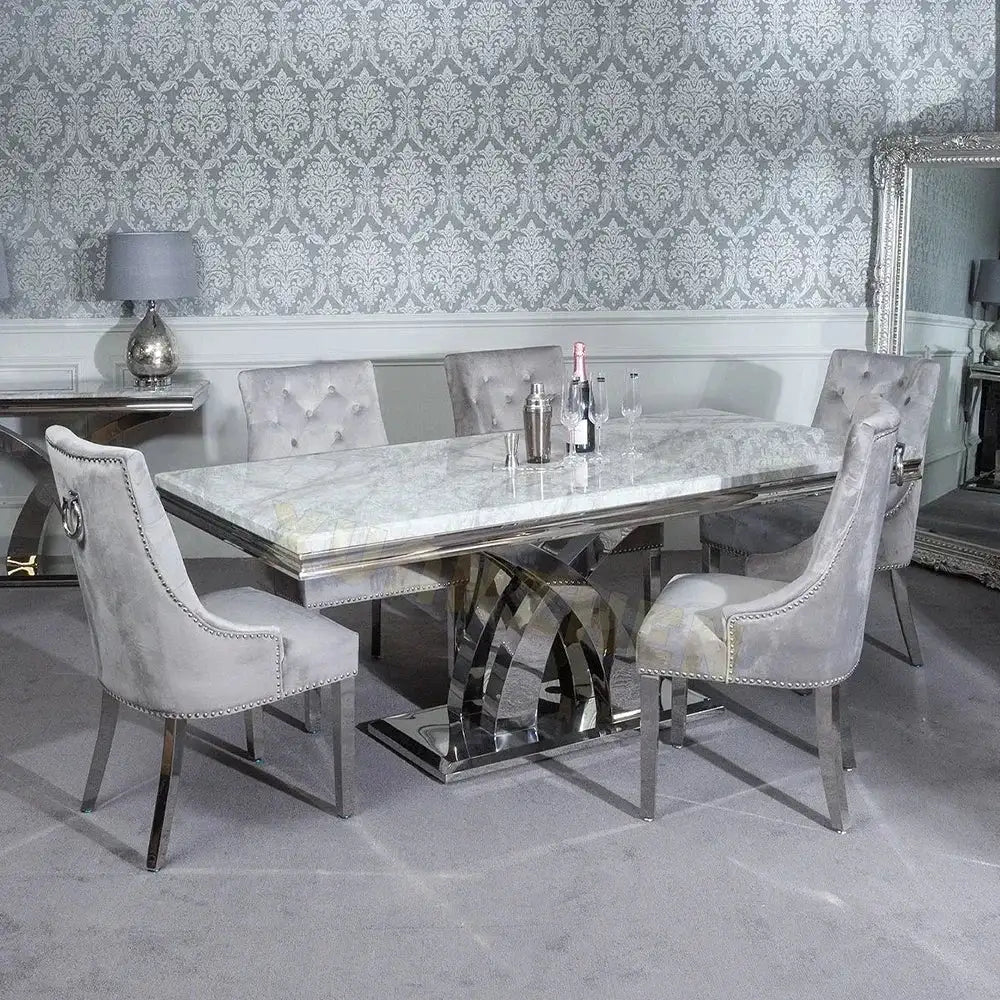 Modern Dining Table Set 6 Seater Marble Table Luxury Dining Tables Living Room, Furniture by DSERS
