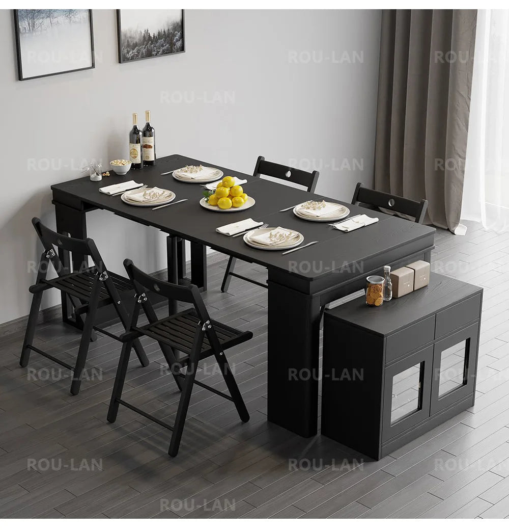 Modern Extendable Dining Table Rectangle Sideboard With Storage by HARMONYA STORE