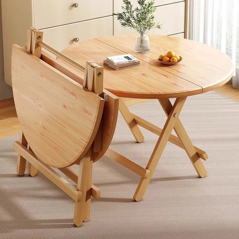 Sturdy Folding Dining Table - No Assembly Needed, Strong Stable Desk for Kitchen, Study & Office, round dining table,small table by HARMONYA STORE