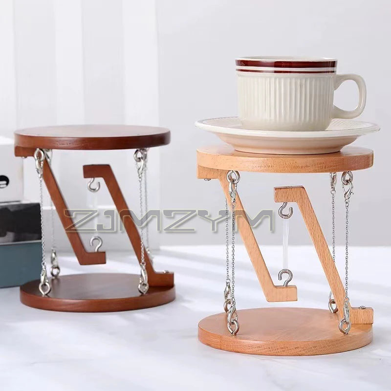 Tensegrity Structure Floating Table Wooden Stand Desktop Ornament For Office Living Room Desk TV Cabinet Home Decoration by HARMONYA STORE