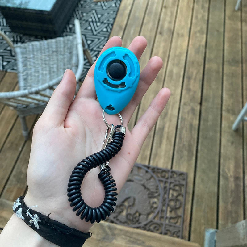 Dog Training Clicker Pet Cat Dog Click Trainer Various Style Aid Adjustable WristStrap Sound Key Chain Dog Repeller Pet Product by HARMONYA STORE