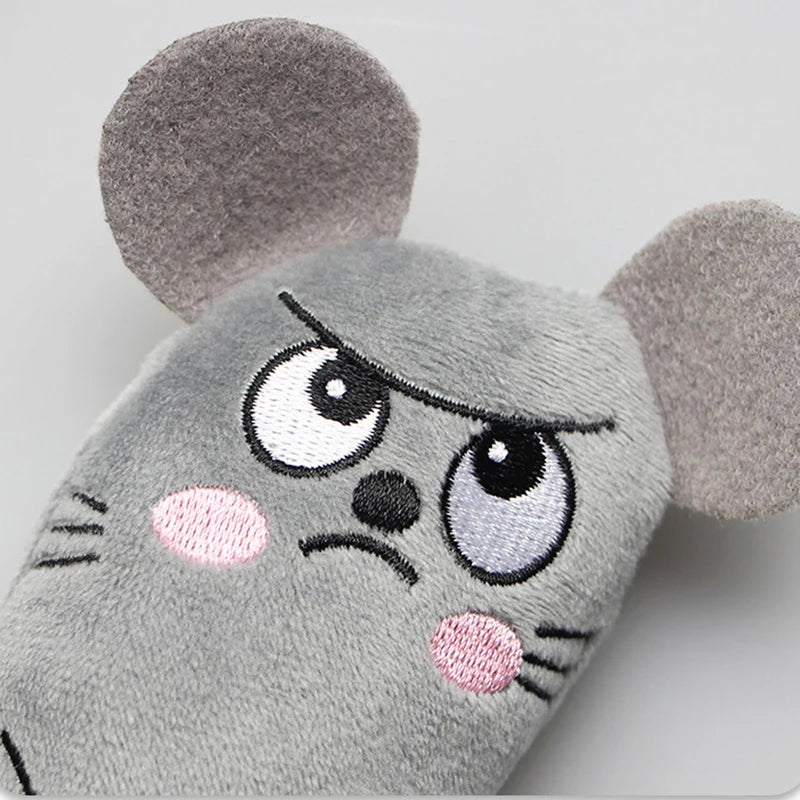 Funny Pet Plush Embroidery Catnip Toy Cat Expressive Mouse Toys Interactive Cat Toy Kitten Bite Resistance Toy Pet Accessories by HARMONYA STORE