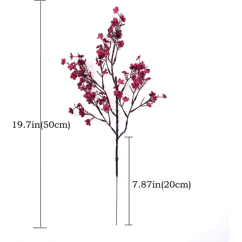 1/4pcs Artificial Flowers Cherry Blossoms Gypsophila Fake Plants DIY Wedding Bouquet Vases for Home Decor Faux Festival Branch by HARMONYA STORE