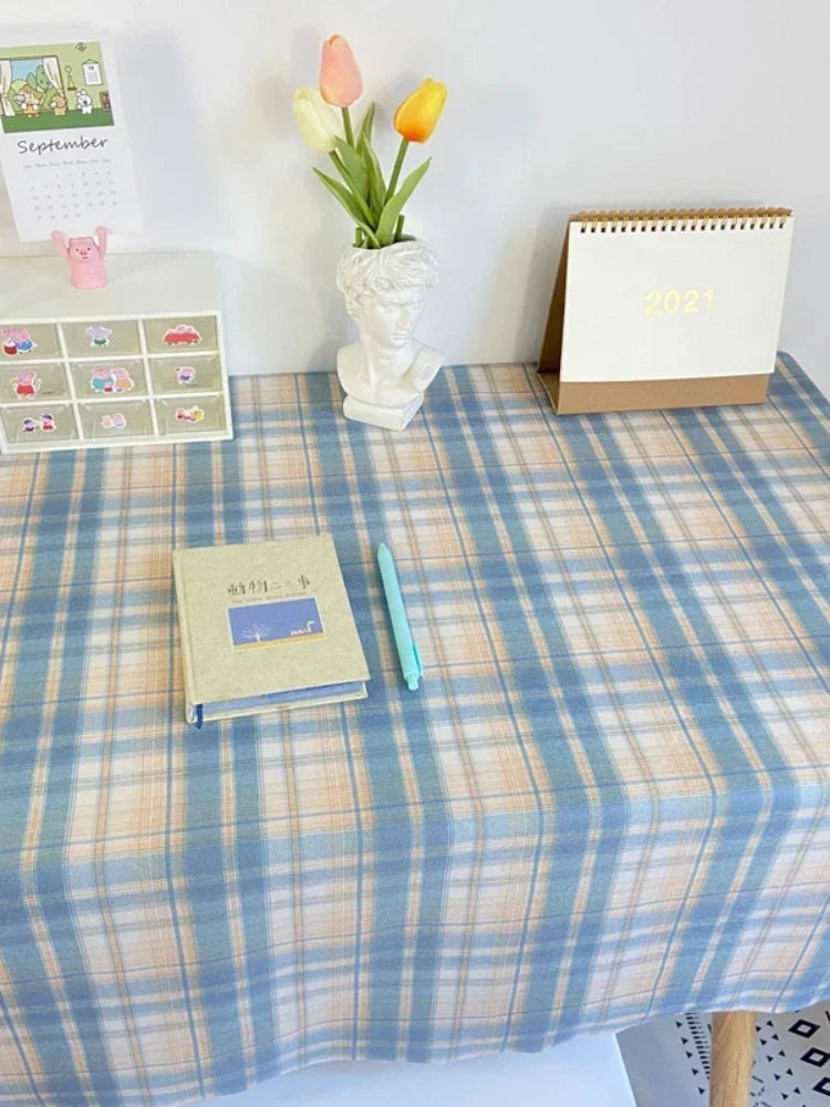 Plaid Tablecloth Table Cloth Desk Mat Dust-proof Dining Table Cloth Furniture Protector Picnic Mat Tapete Dressing Table Mat by HARMONYA STORE