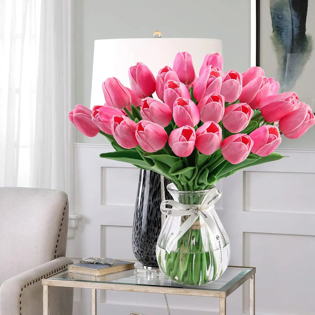 10Pcs Artificial Flower Realistic Touch Tulip Scrapbooking Vase Home Decor Wedding Garden Arch Garland Mother's Day Bouquet diy by HARMONYA STORE