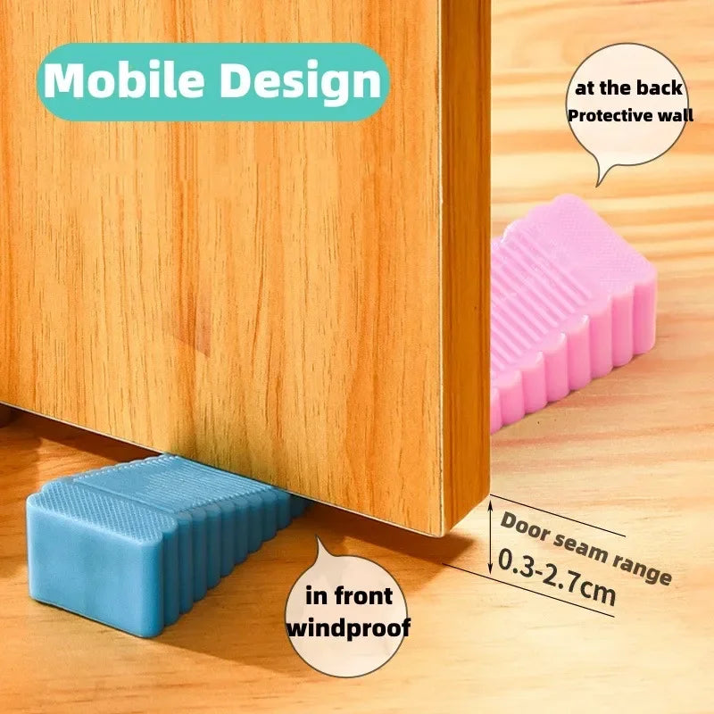 Safety Silicone Door Stop Block Wedge Stop Door Stopper Home Offices Door Rear Retainer Impact Stopper Rubber Stops No Drill by HARMONYA STORE