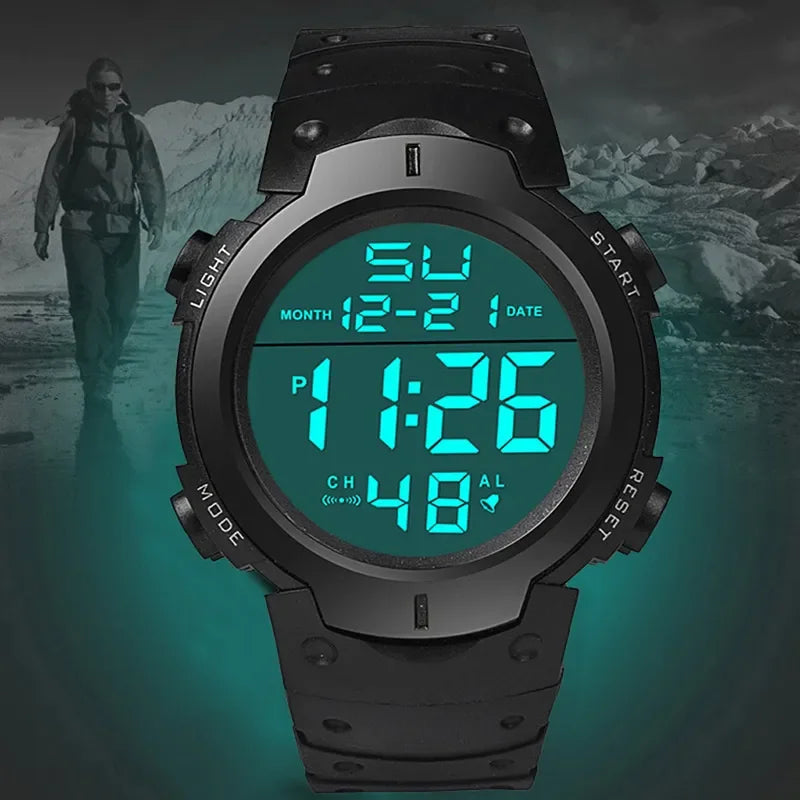Men Sport LED Watches Top Brand Men Digital Clock Multi-Functional Rubber Man Fitnes Athlete Timekeeping Electronic Watch Reloj by HARMONYA STORE