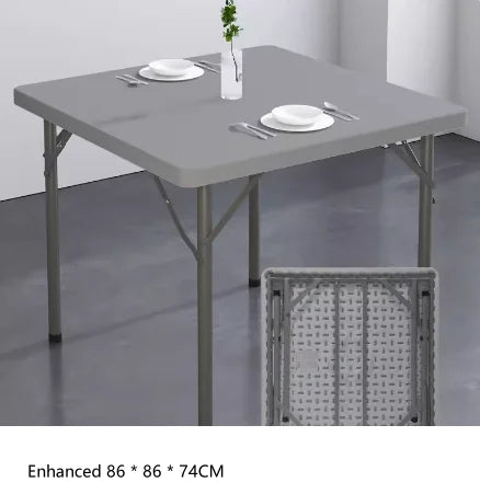 Folding square table, household dining table, square mahjong square table, outdoor portable plastic stall, street stall table by HARMONYA STORE