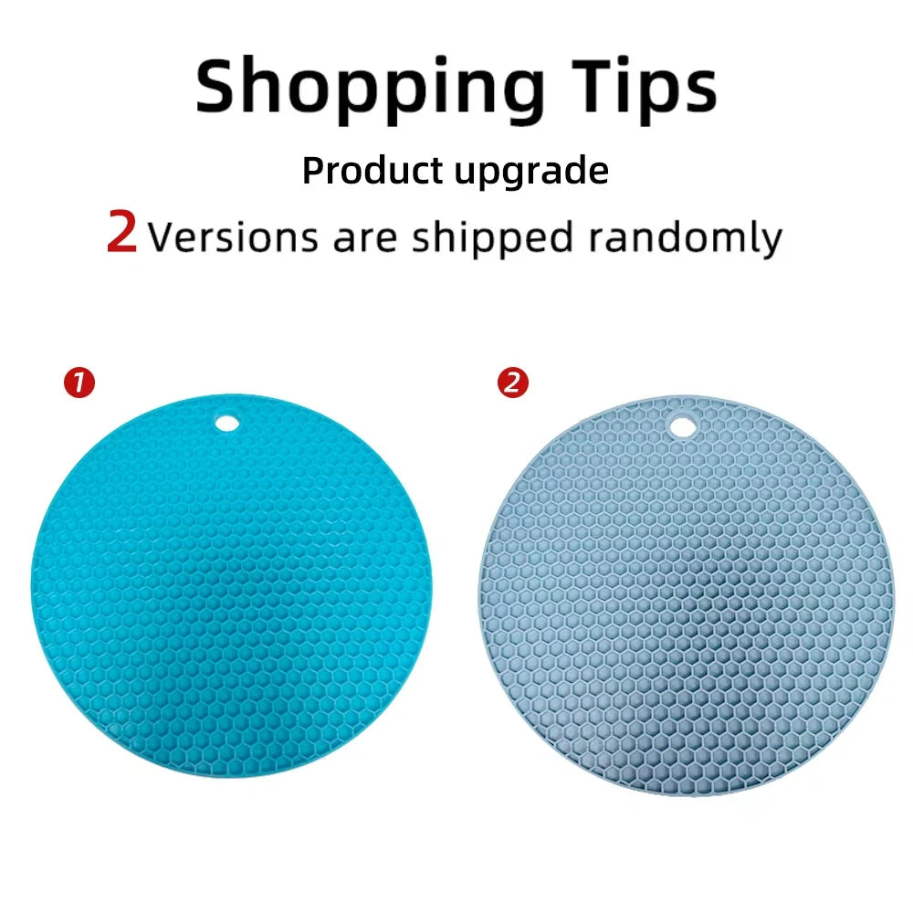 Table mat tool multifunctional kitchen silicone tableware mat, round anti slip and heat-resistant coffee cup coaster, pot holder by HARMONYA STORE