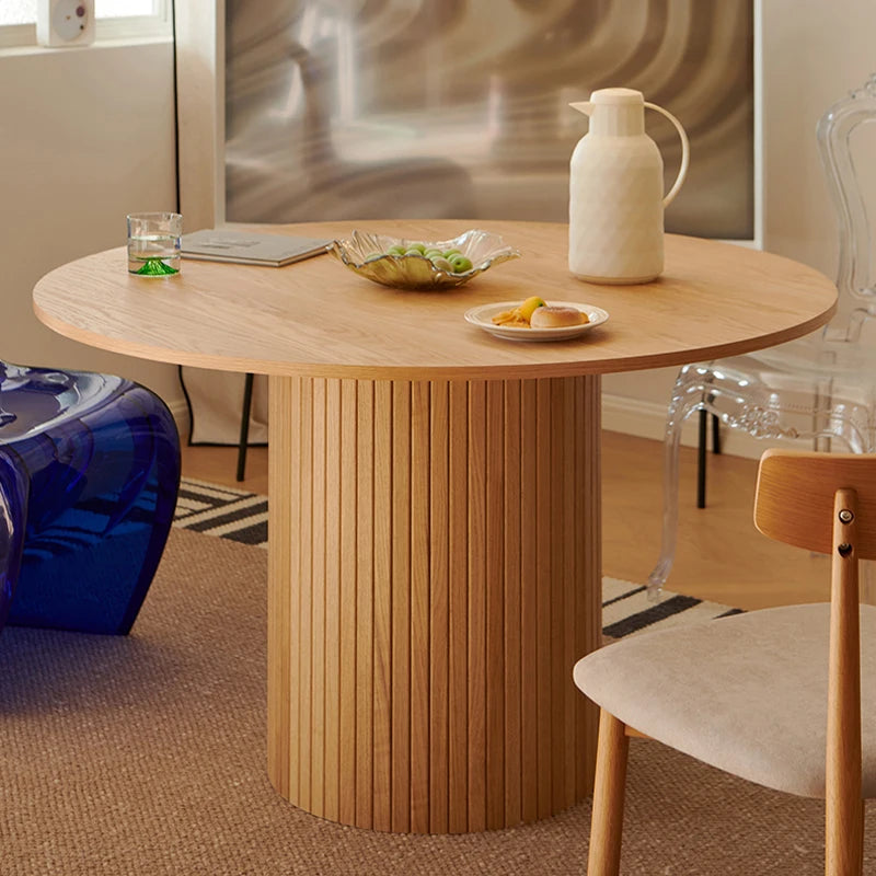 Table Kitchens Dining Room Furniture Restaurant Large Complete Wooden Round Dining Tables by HARMONYA STORE