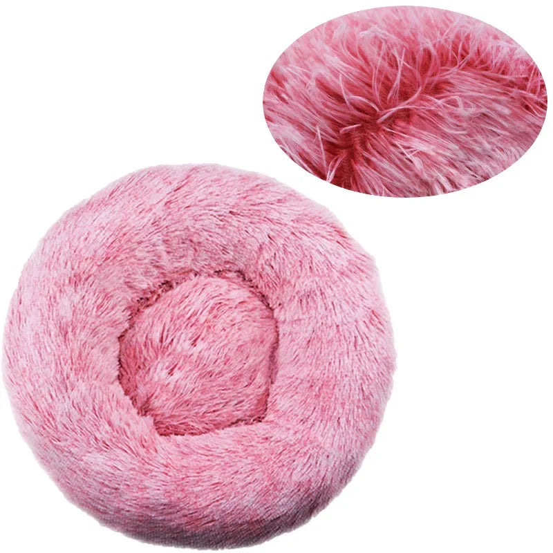 40-90cm 6 Sizes Round Pet Bed for Large Dog Bed Super Soft Cat Bed Plush Dog House for Medium Dog House Winter Warm Sleeping HARMONYA STORE