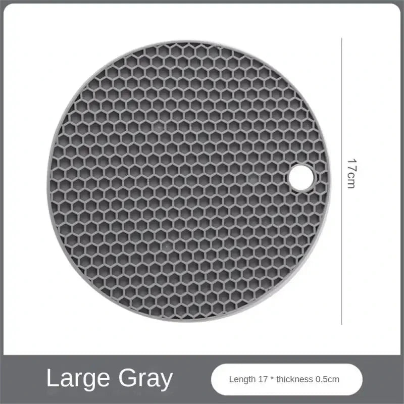 Table mat tool multifunctional kitchen silicone tableware mat, round anti slip and heat-resistant coffee cup coaster, pot holder by HARMONYA STORE