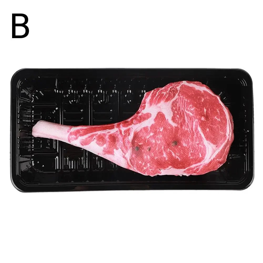 Simulation Squeaky Bone Dog Toys Steak Bite-Resistant Clean Dog Chew Puppy Training Toy Soft Steak Carrot Animal Pet Supplies by HARMONYA STORE