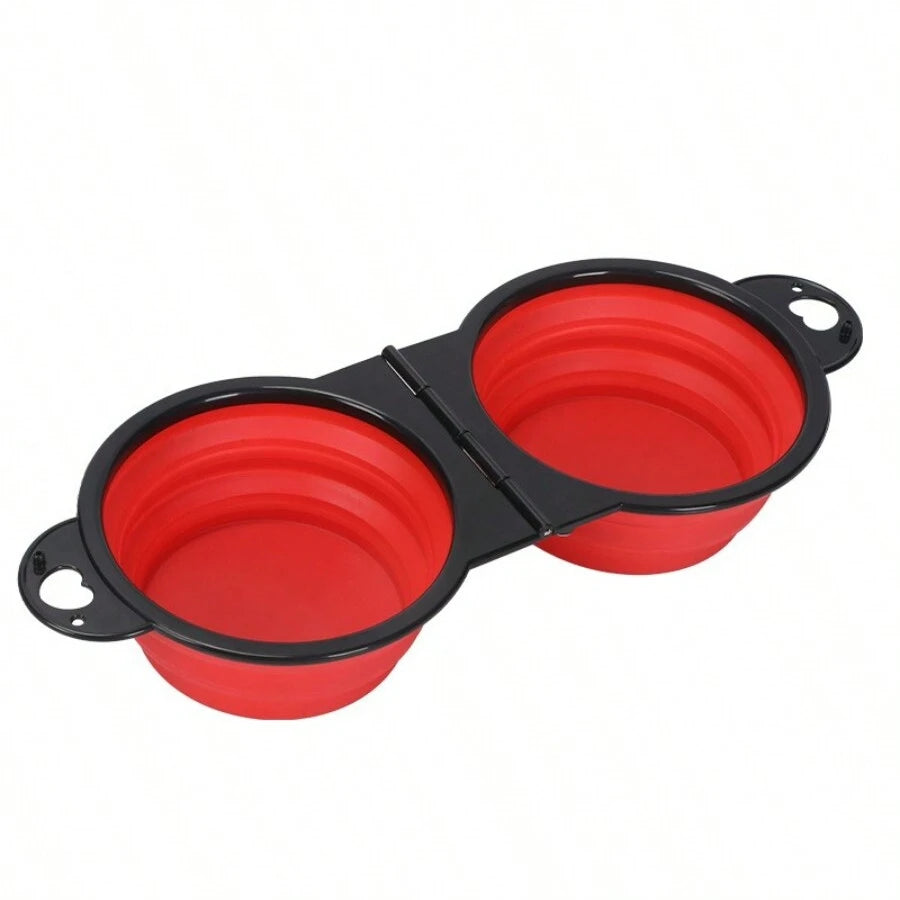 1-piece 2-in-1 Foldable Dual Bowl Feeding Bowl Portable Outdoor Travel Dog Cat Drinking Bowl Pet Supplies Outdoor Feeding Water by HARMONYA STORE