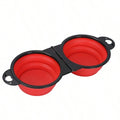 1-piece 2-in-1 Foldable Dual Bowl Feeding Bowl Portable Outdoor Travel Dog Cat Drinking Bowl Pet Supplies Outdoor Feeding Water by HARMONYA STORE