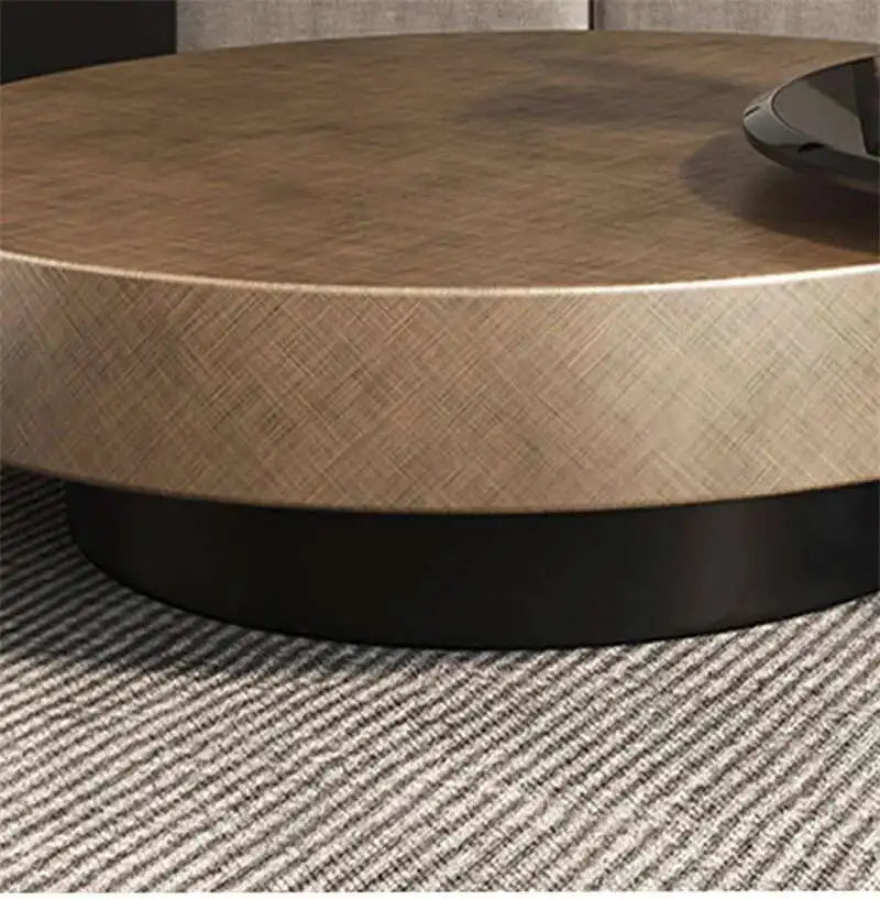 Designer Stainless Steel Coffee Tables European Luxury Round Tea Table Living Room Furniture Italian Tempered Glass Side Table by HARMONYA STORE