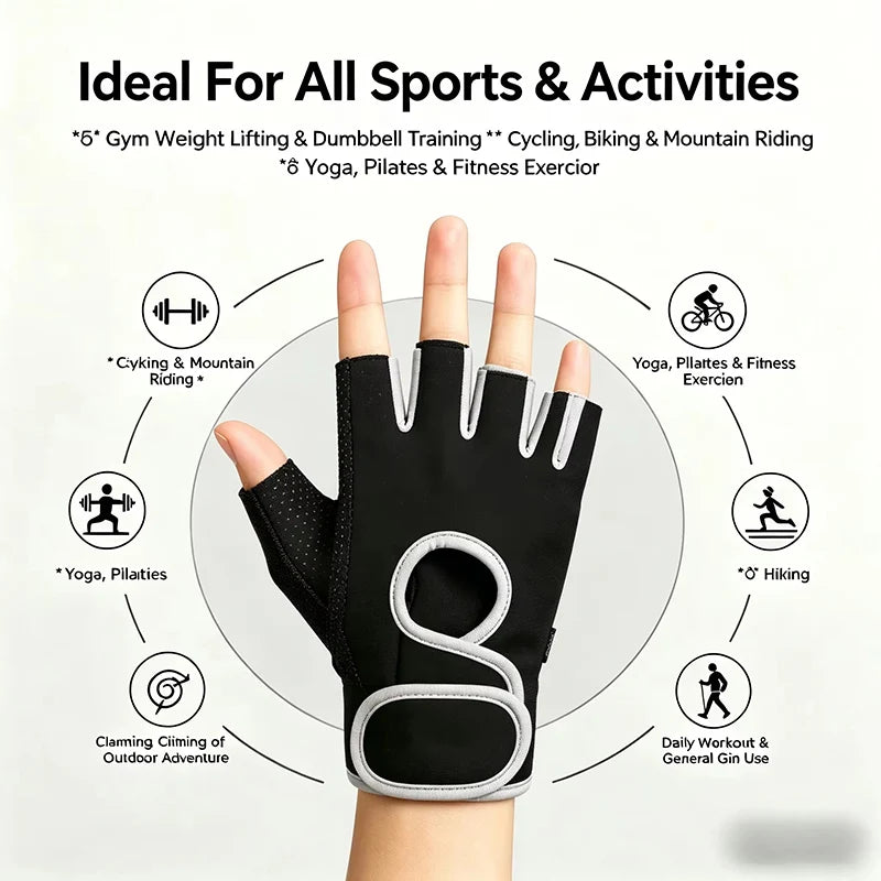 Breathable Half Finger Workout Gloves, Anti-Slip Weight Lifting Gym Gloves, Non-Slip Palm for Cycling, Mountain Climbing, Fitnes by HARMONYA STORE