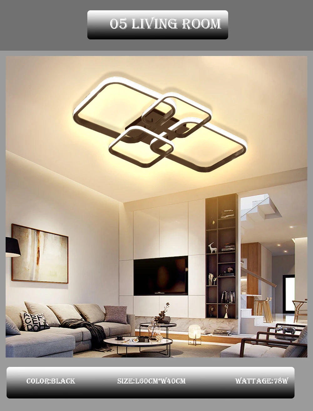 Nordic LED Ceiling Lamp Square Aluminium Balck White Home Decor For Living Room Bedroom Restaurant Indoor Lighting Fixtures by HARMONYA STORE