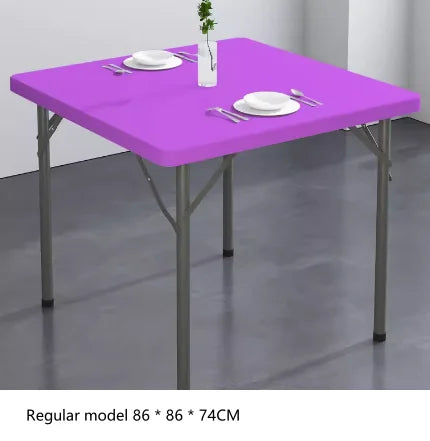 Folding square table, household dining table, square mahjong square table, outdoor portable plastic stall, street stall table by HARMONYA STORE