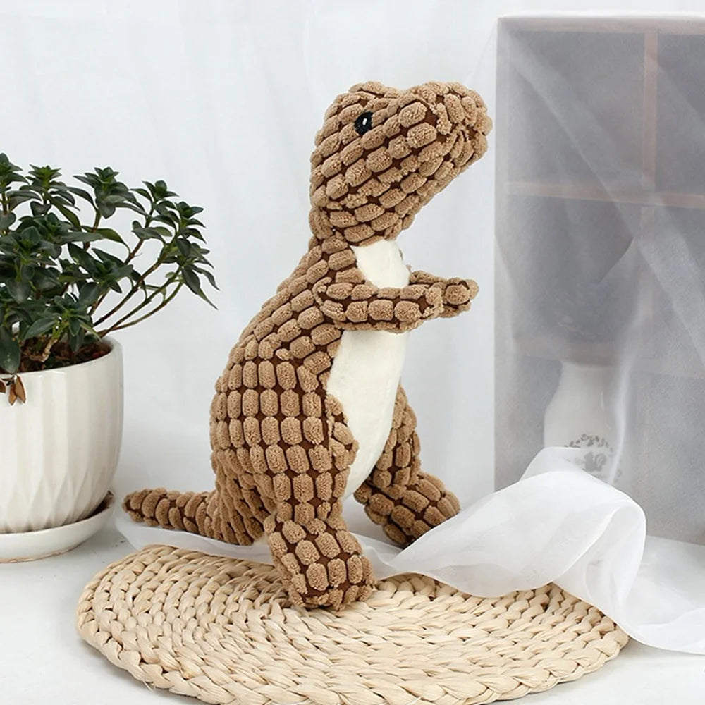 Cats and Dogs Pet Plush Dinosaur Toys Interactive Dog Chew Toys Plush Stuffing Pet Supplies Dog Toys for Small Dogs by HARMONYA STORE