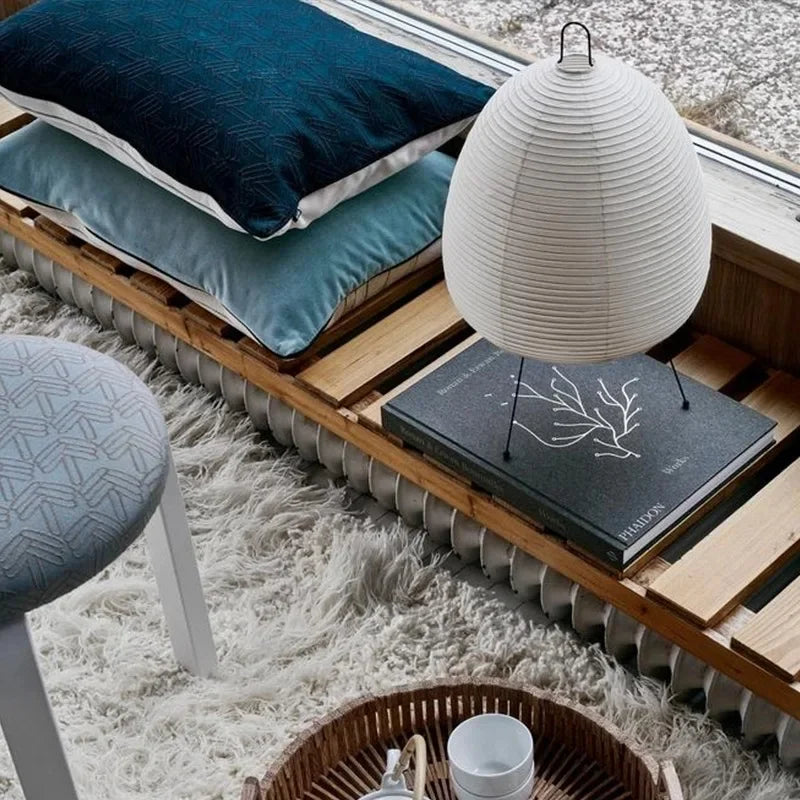 Japanese-style Noguchi Isamu Tea Room Rice Paper Floor Lamp Hotel Bedroom Study Home Decorate Surprised Style Design Table Lamps by HARMONYA STORE