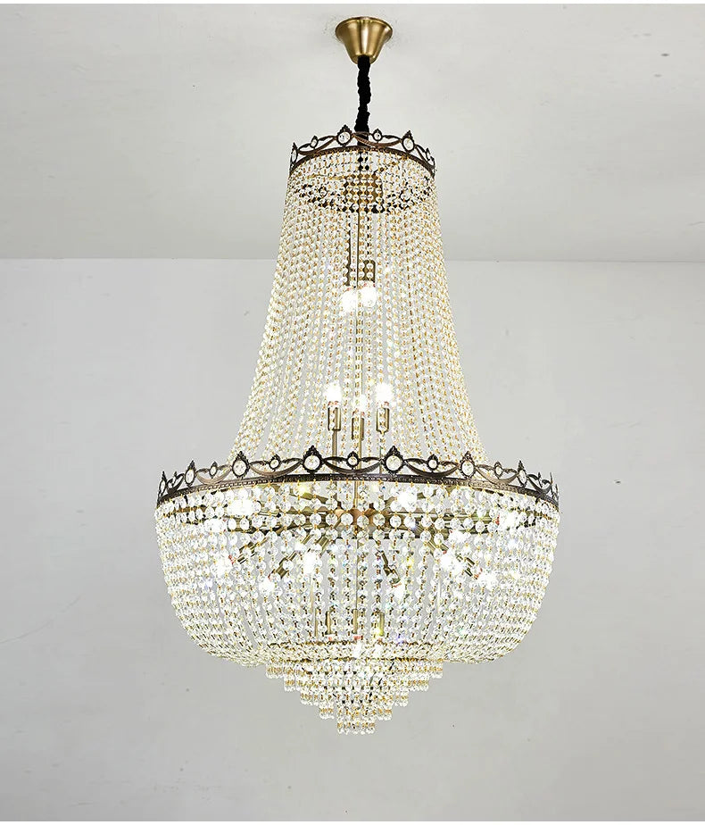 Luxury Crystal Chandeliers Lustre Duplex Loft Home Decorate Ceiling Chandelier Pendant Lights for Living Dining Room Żyrandol by HARMONYA STORE