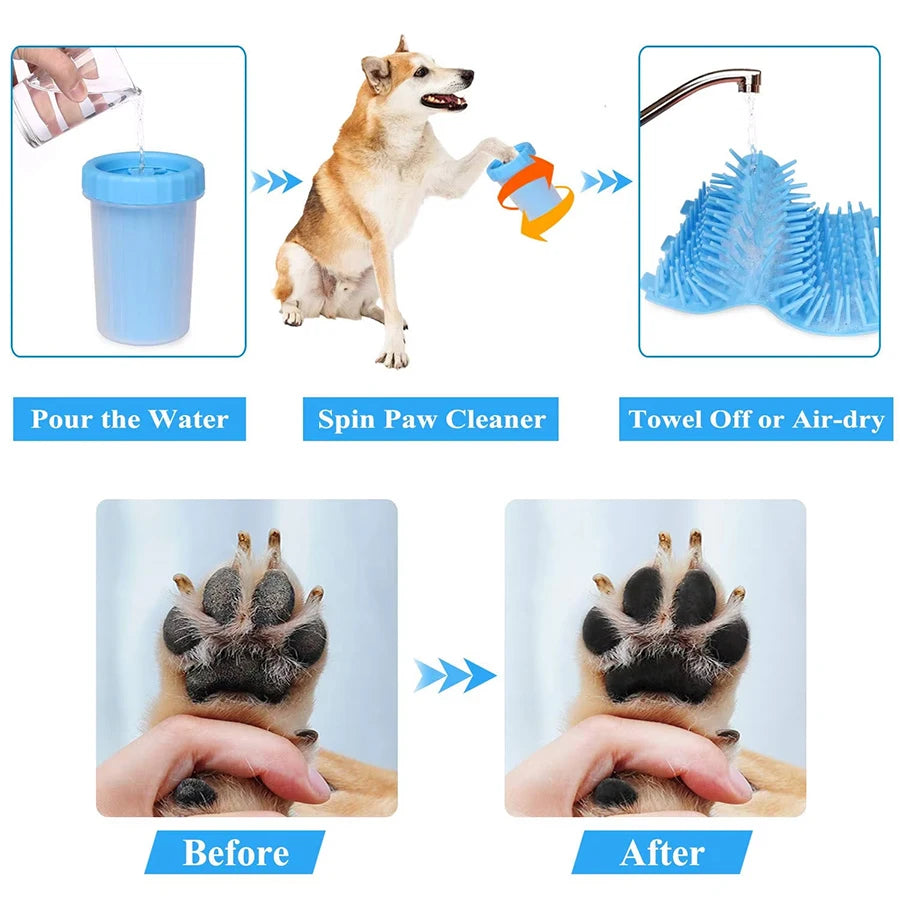 1Pc Pet Plastic Foot Wash Cup S L XL Large size silicone brush Dog cat clean foot mud removable cleaning Foot by HARMONYA STORE