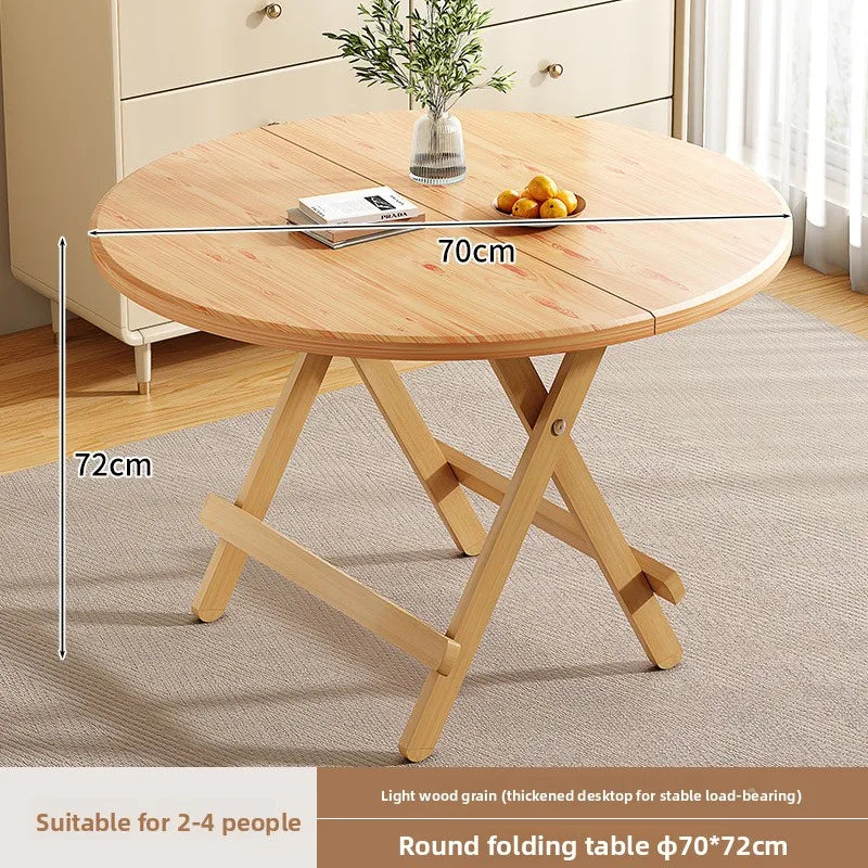 Sturdy Folding Dining Table - No Assembly Needed, Strong Stable Desk for Kitchen, Study & Office, round dining table,small table by HARMONYA STORE