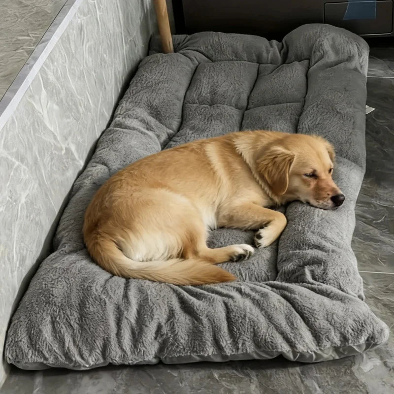 BOOTEELY Extra Large Plush Dog Bed Sofa Thickened Super Soft Polyester Pet Mat Dog Crate Mat Bed For Small Medium Large Dog Bed by HARMONYA STORE