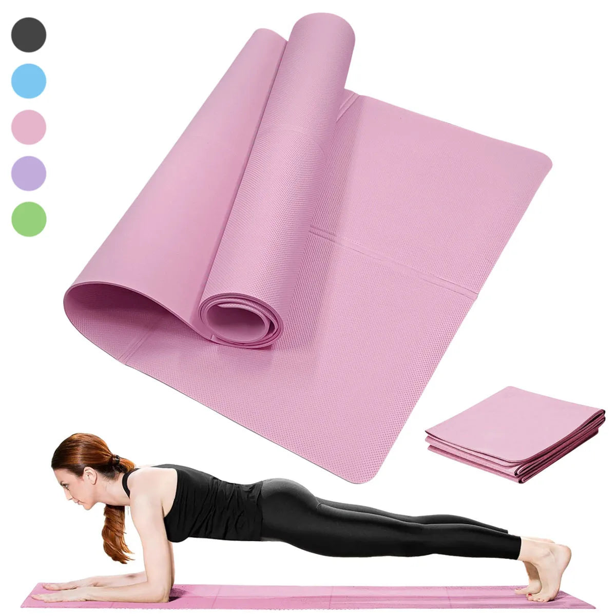 Yoga Mat Pilates Fitness Mat 3/4/6mm Thicknes Non Slip Yoga Cushion Travel Fitness Exercise Pad for Women Home Gym Floor Workout by HARMONYA STORE