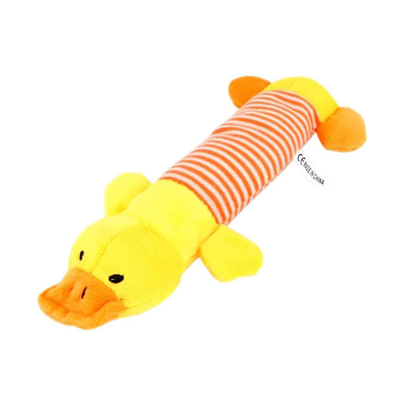 Pet Dogs, Cats, Plush Cartoon Embroidery, Bite Resistant and Stress Relieving, Ducks, Pigs, Elephants, Cute Vocalizations Toys by HARMONYA STORE