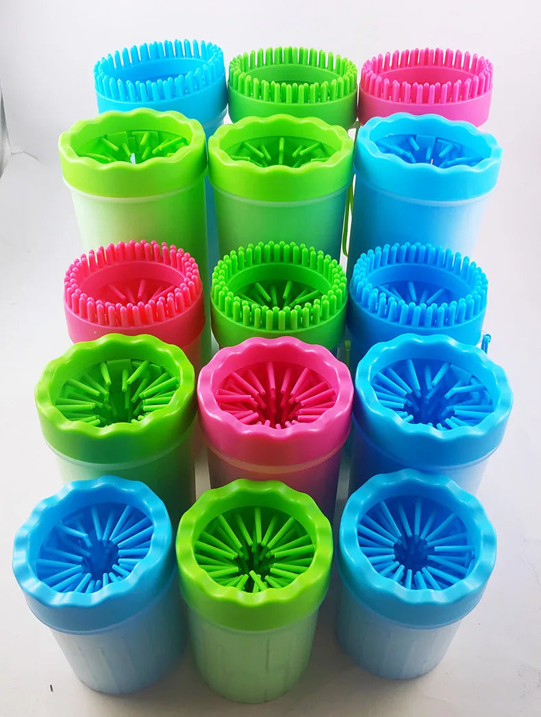 1Pc Pet Plastic Foot Wash Cup S L XL Large size silicone brush Dog cat clean foot mud removable cleaning Foot by HARMONYA STORE