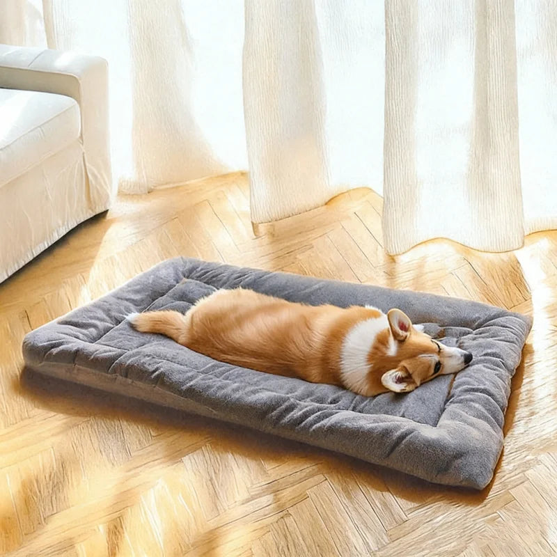 BOOTEELY Extra Large Plush Dog Bed Sofa Thickened Super Soft Polyester Pet Mat Dog Crate Mat Bed For Small Medium Large Dog Bed by HARMONYA STORE
