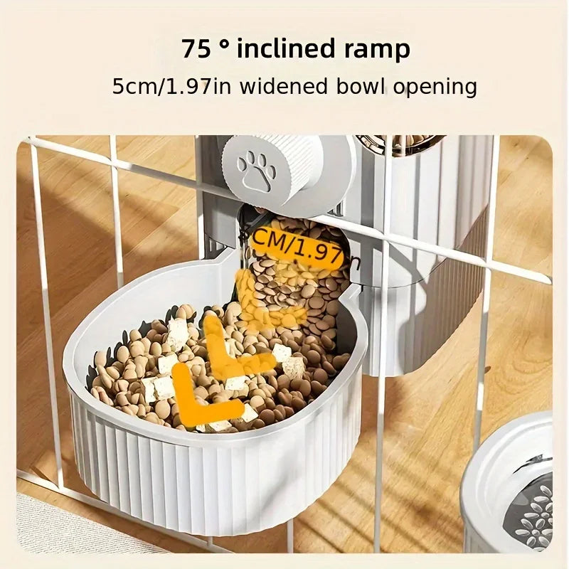 new tepy Hanging Automatic Pet Food Feeder/Water Dispenser, Gravity Cat Auto Feeder Waterer Set With Container Bowl For Cage by HARMONYA STORE