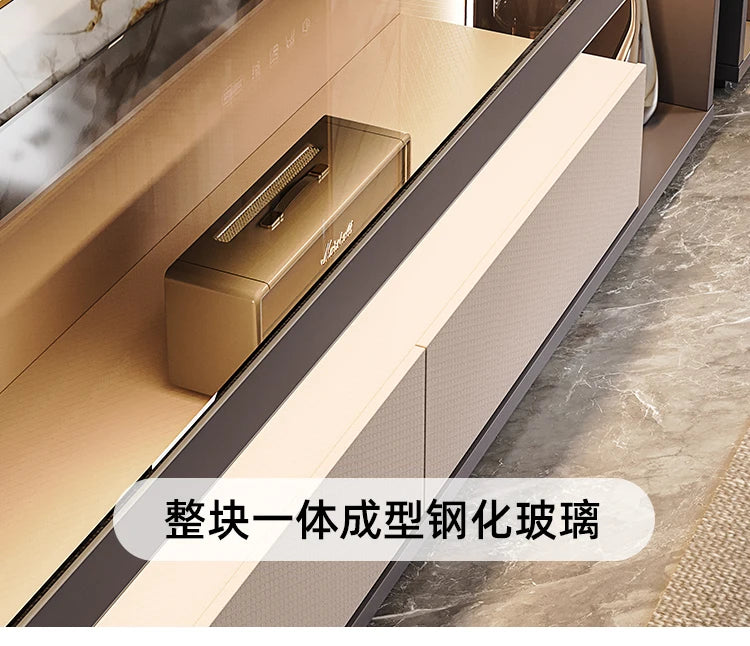 Glas Transparent Tv Table Cabinet Storage Luxury Floor Modern Tv Table Entertainment Center Meuble Television Salon Furnitures by HARMONYA STORE