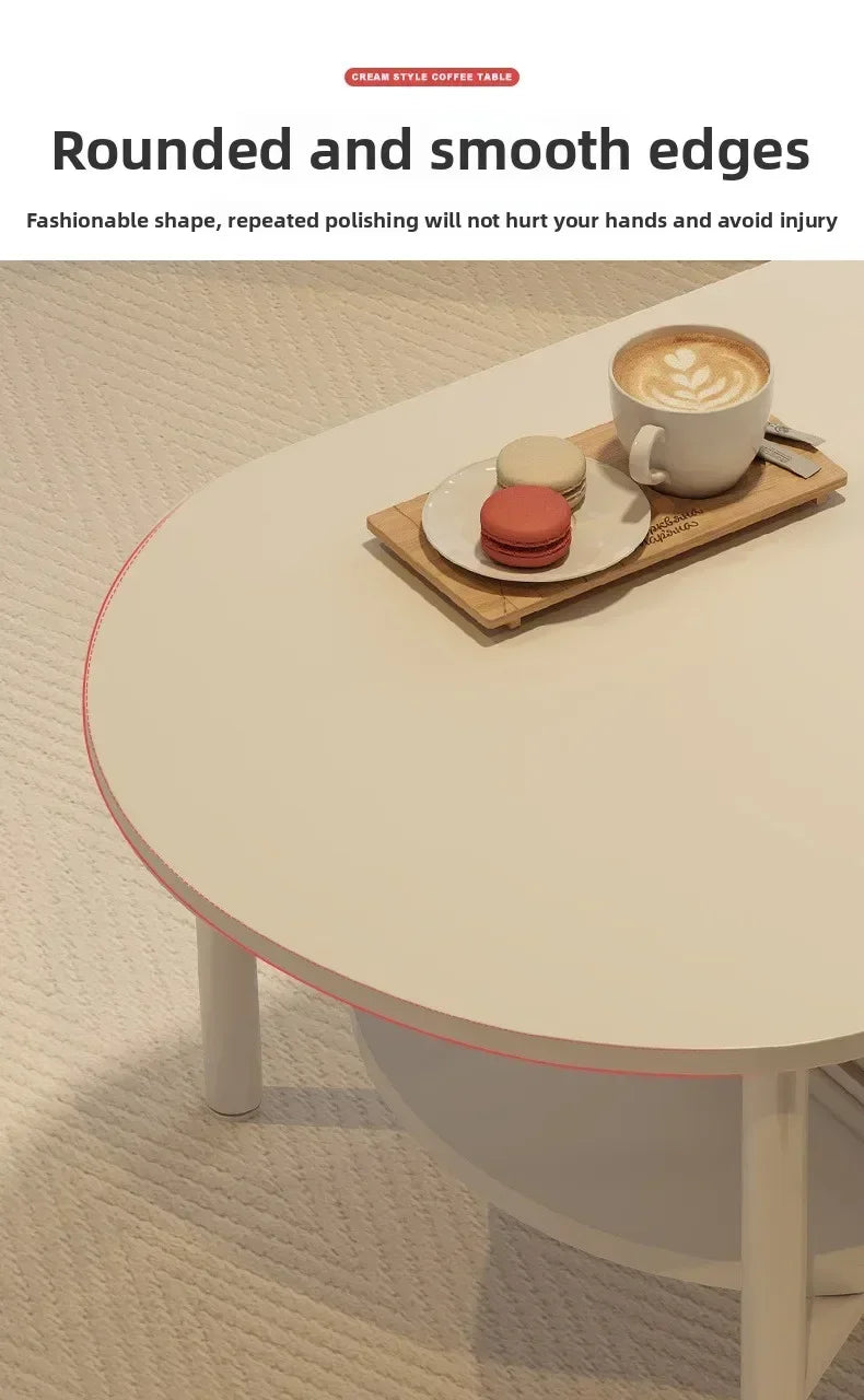 Coffee table small apartment living room household sofa tea table oval table small table by HARMONYA STORE