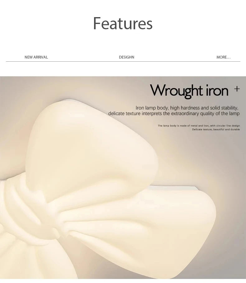 Creative Butterfly Knot Bedroom Led Ceiling Chandelier Modern Children's Room Lamp Home Decorate Living Room Dining Lamp Fixture by HARMONYA STORE