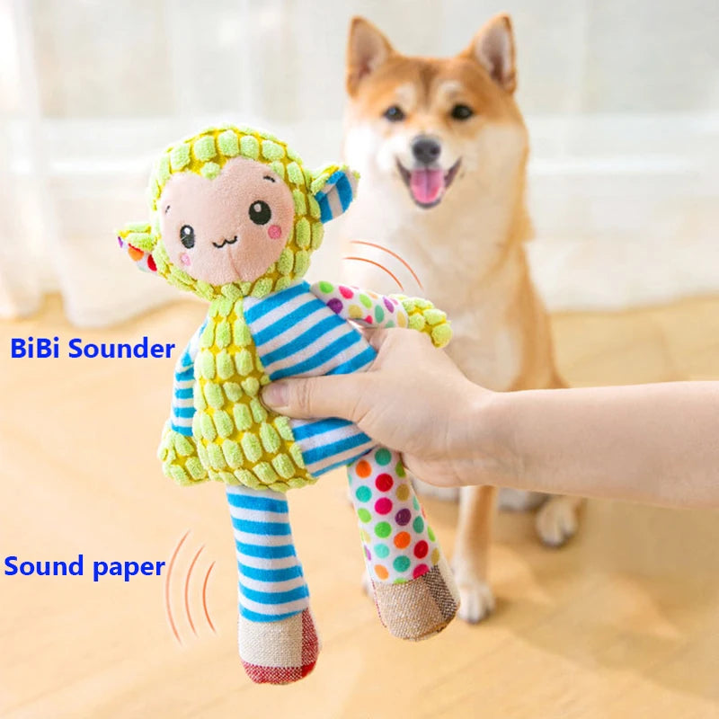 Pet Plush Toy Cat Dog Puzzle Toy Cute Animals Bite Resistant Interactive Squeaky Pet Dog Teeth Cleaning Chew Toy Pet Supplies by HARMONYA STORE