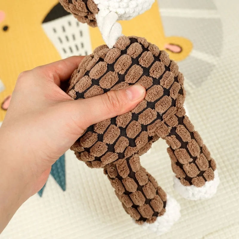 Puppy Squeaker Squeaky Plush Bone Dog Toy - Fun Chew Toy for Teething Pets Molar Training Accessory for Canine Playtime by HARMONYA STORE