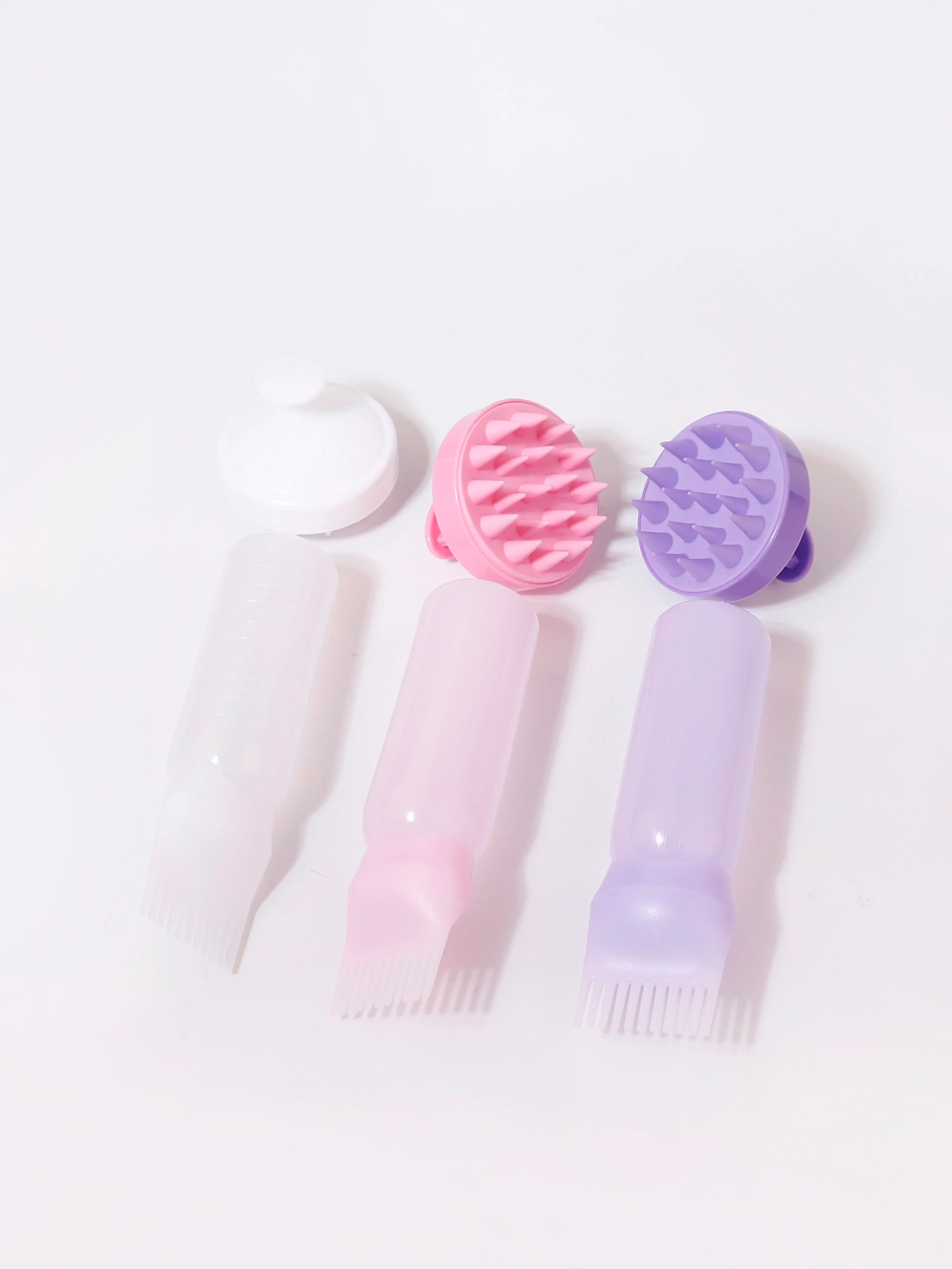 2-piece comb set, root comb application bottle, soft silicone hair brush, scalp exfoliation, massage, suitable for home salon by HARMONYA STORE