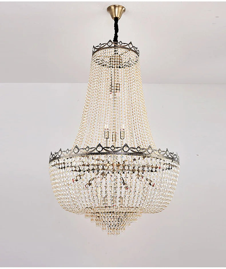 Luxury Crystal Chandeliers Lustre Duplex Loft Home Decorate Ceiling Chandelier Pendant Lights for Living Dining Room Żyrandol by HARMONYA STORE