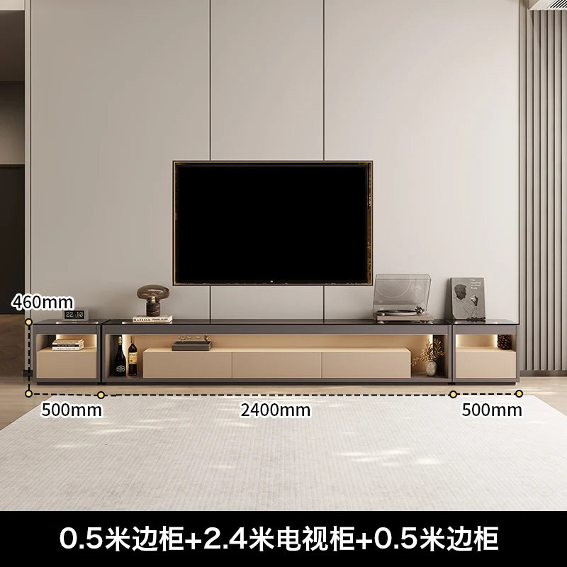 Glas Transparent Tv Table Cabinet Storage Luxury Floor Modern Tv Table Entertainment Center Meuble Television Salon Furnitures by HARMONYA STORE