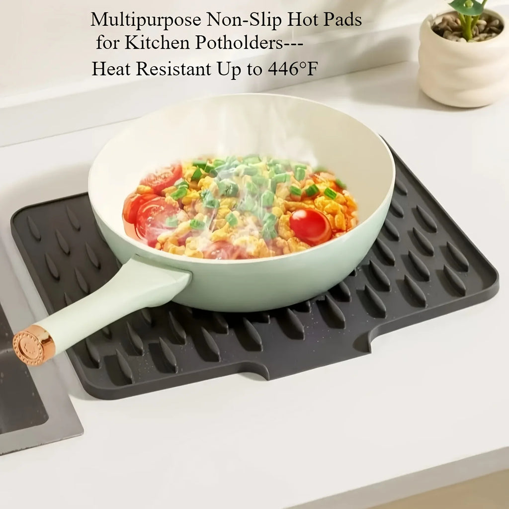 Kitchen Silicone Drain Mat with Built-in Drainage Design, Easy to Clean, Suitable for Countertops, Sinks, Refrigerators by HARMONYA STORE