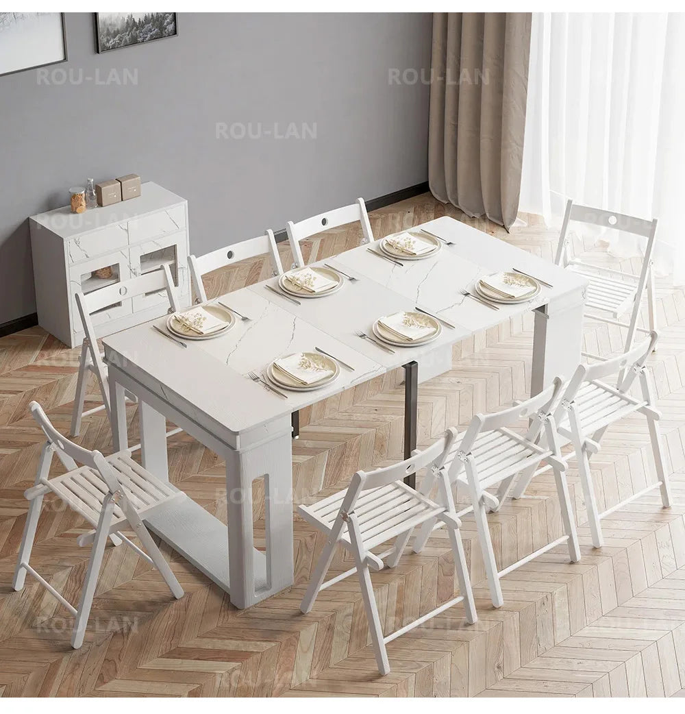 Modern Extendable Dining Table Rectangle Sideboard With Storage by HARMONYA STORE