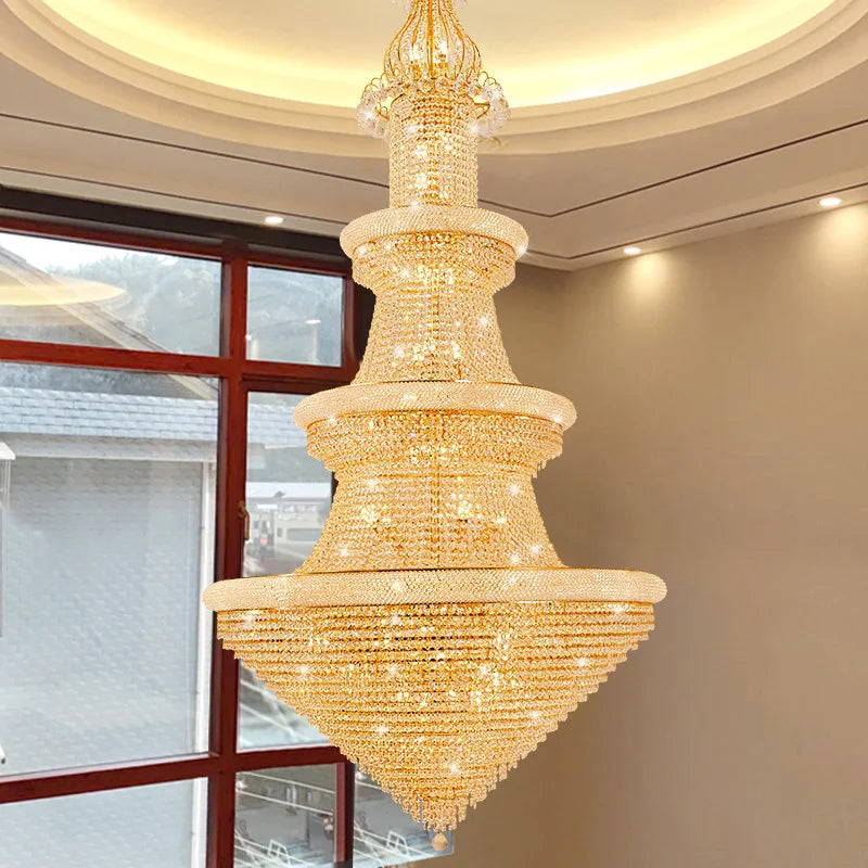 Luxury Crystal Chandeliers Home Decorate Ceiling Chandelier Lustre Duplex Loft Pendant Lights for Living Dining Room Żyrandol by HARMONYA STORE